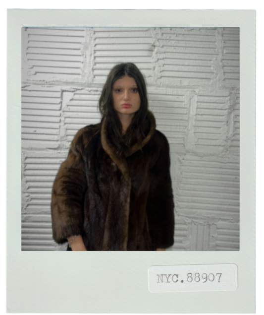 Dark Mink With Funnel Collar