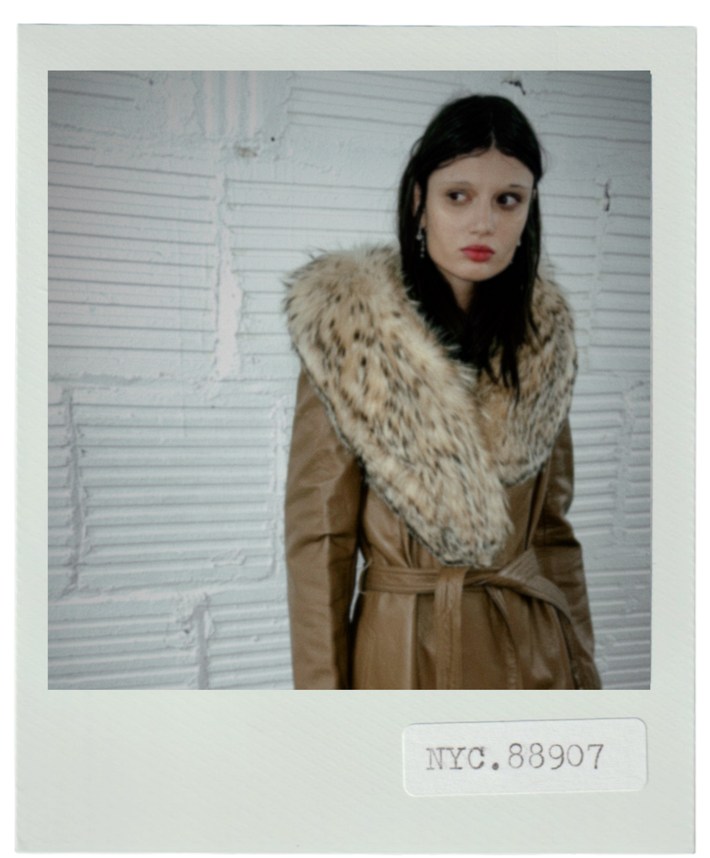 Leather Trench with Coyote Fur Collar