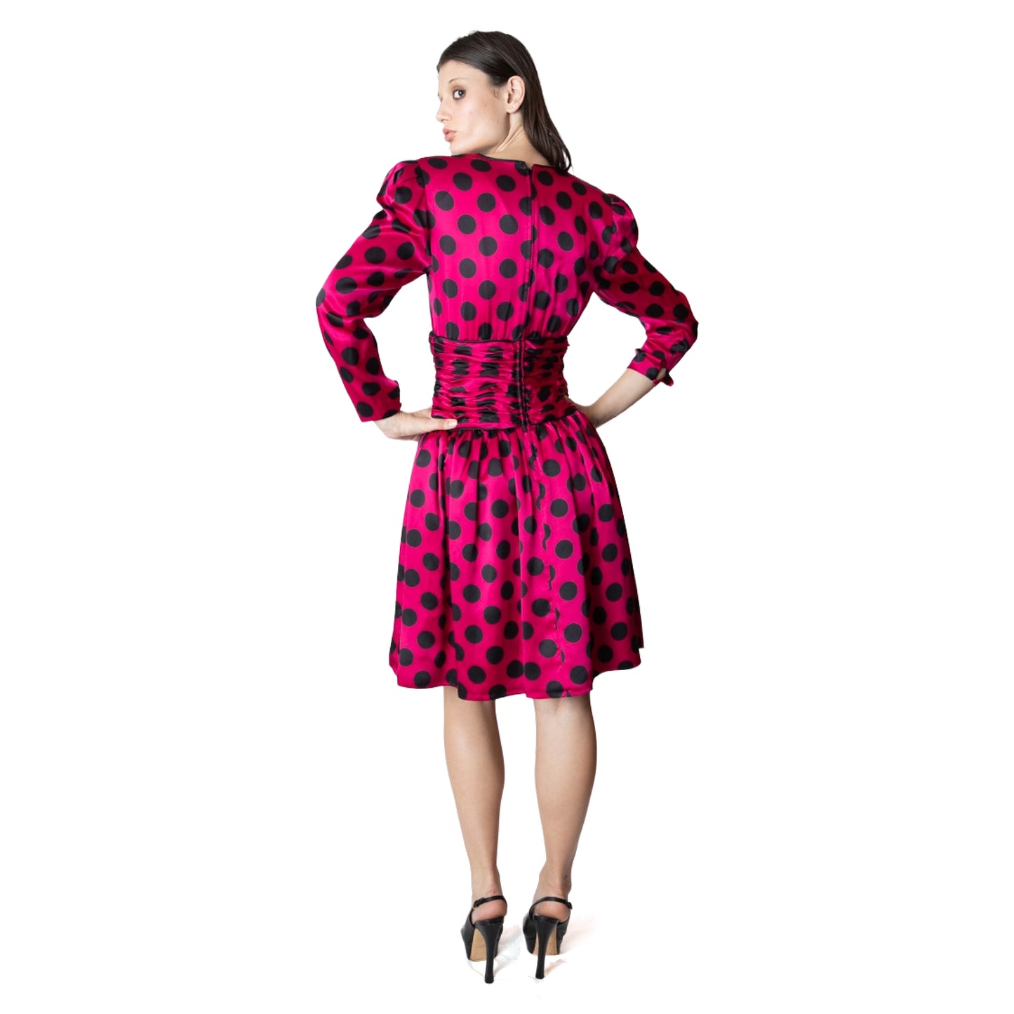 Maggy London Vintage Silk Polka Dot Dress