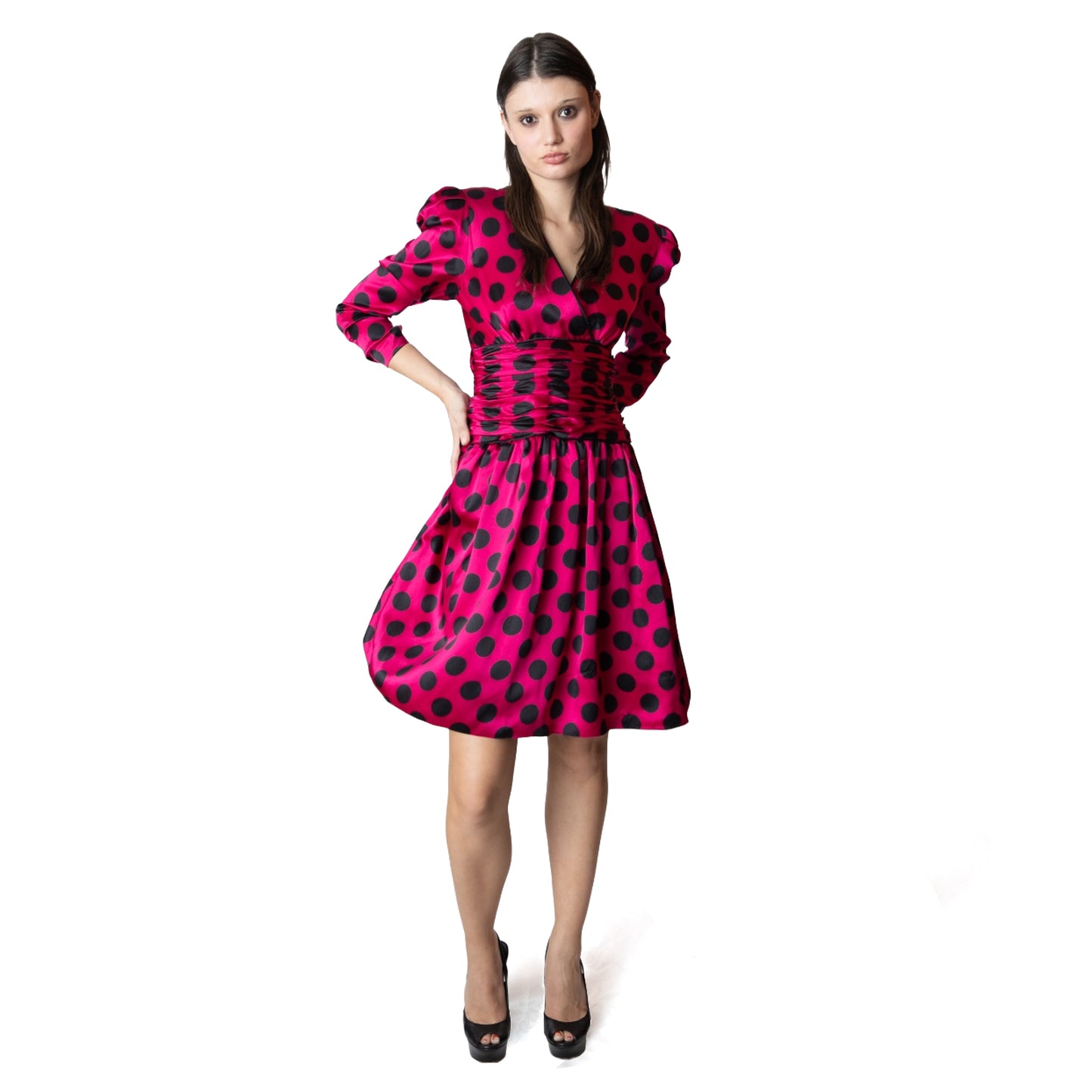 Maggy London Vintage Silk Polka Dot Dress