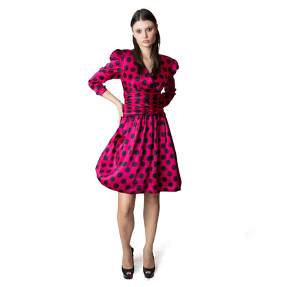 Maggy London Vintage Silk Polka Dot Dress