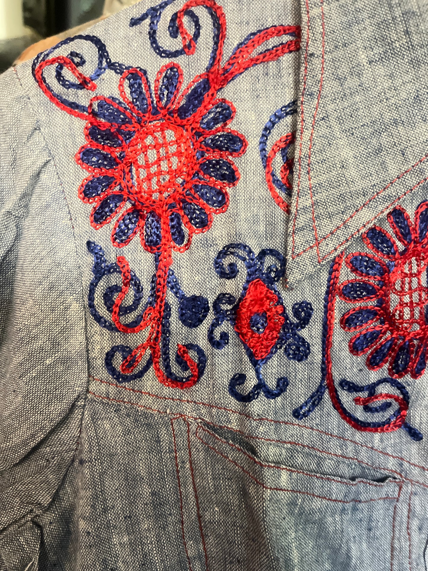 Vintage Women’s Chambray Western Shirt Size Small