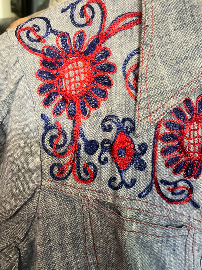 Vintage Women’s Chambray Western Shirt Size Small
