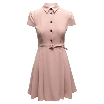 Dior Belted Short Sleeve Dress
