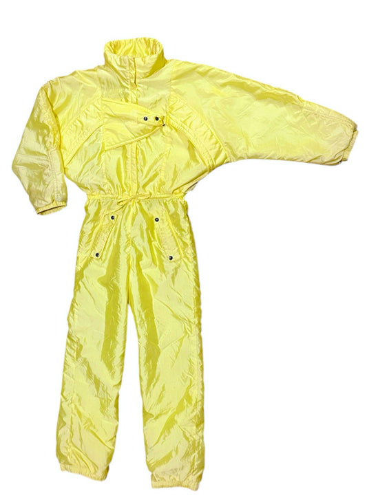Vintage Batwing Ski Suit Lemon Yellow