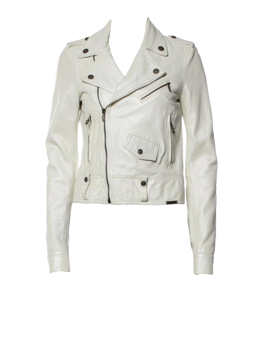 Vintage Galliano 2010 White Leather Jacket