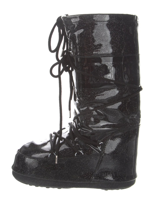 Tecnica Patent Leather Glitter Moon Boots